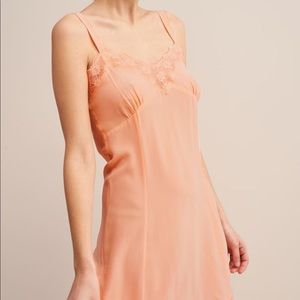 NWT Rouje Peach Silk Carole Dress Size 36/US 4